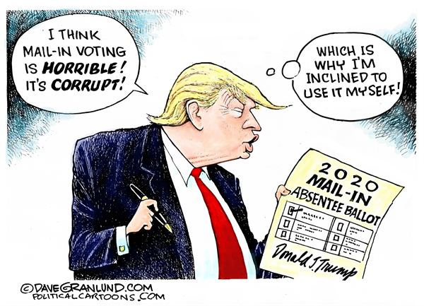 Trump and mail-in ballots by Dave Granlund, PoliticalCartoons.com